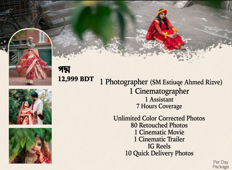 Regular - Wedding package 3